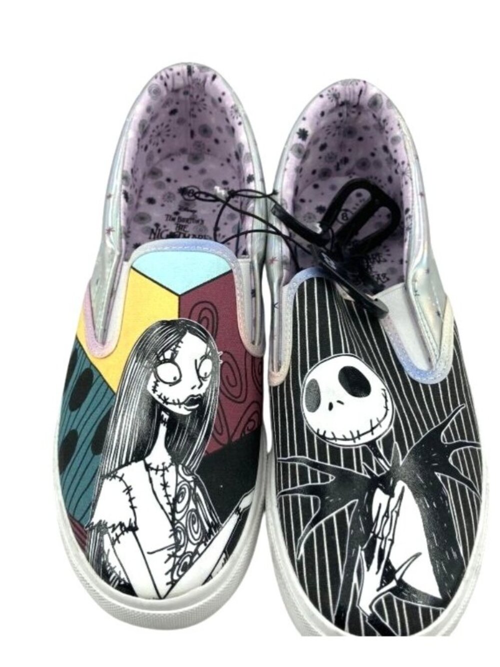 Disney's The Nightmare Before Christmas Slip-On Sneakers Jack & Sally Size 8 NWT